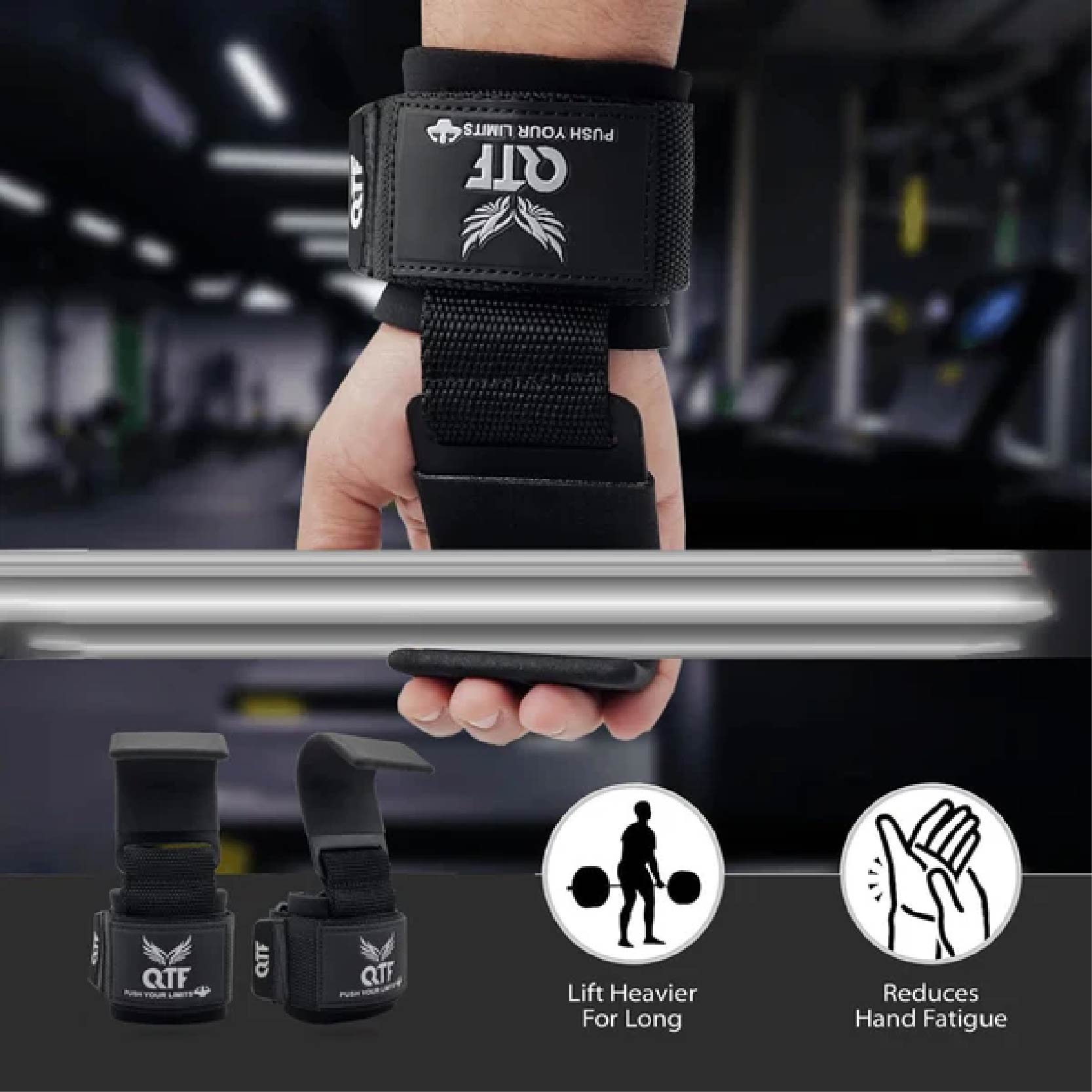QTF Fitness Weight Lifting Barbell Hooks