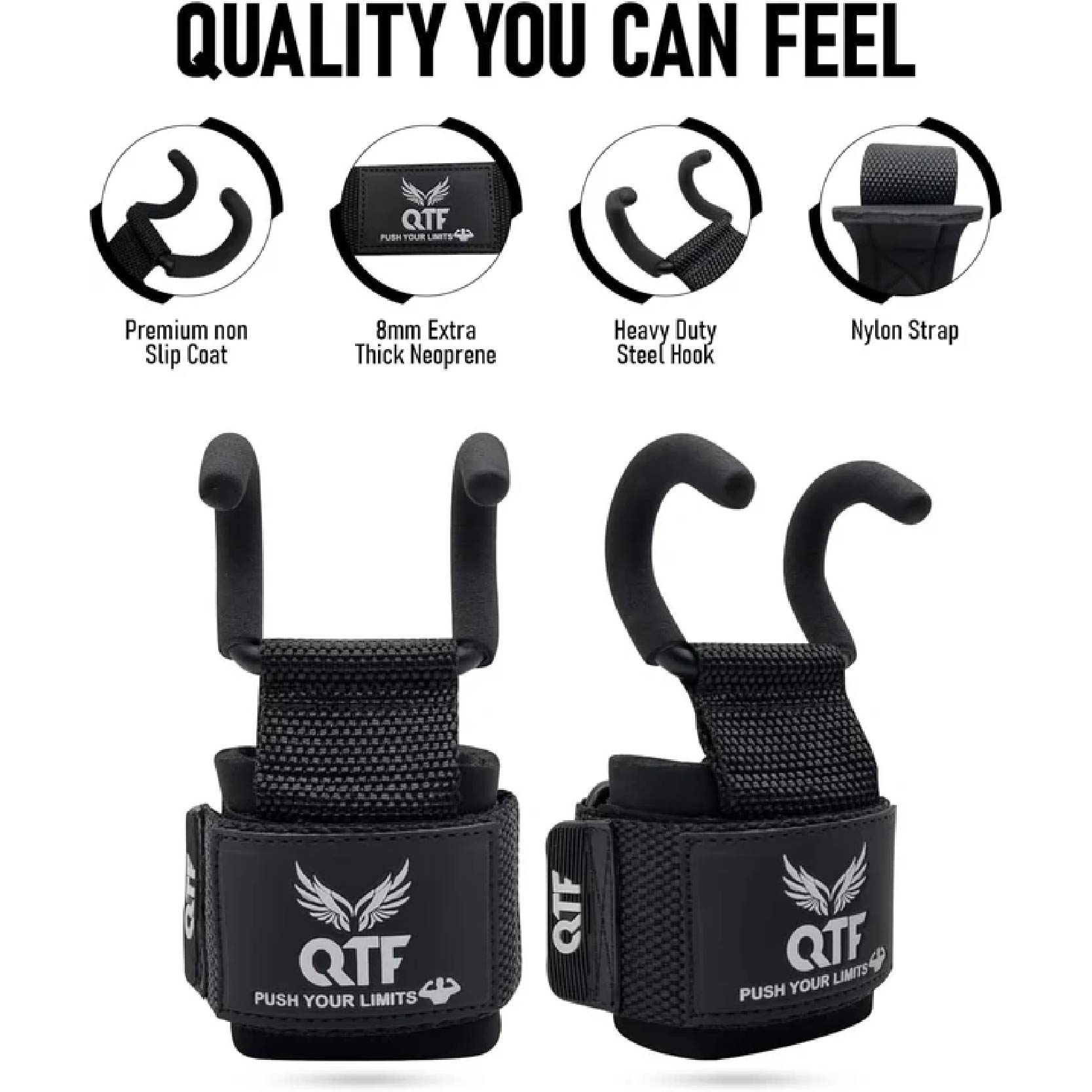 QTF Fitness Weight Lifting Barbell Hooks