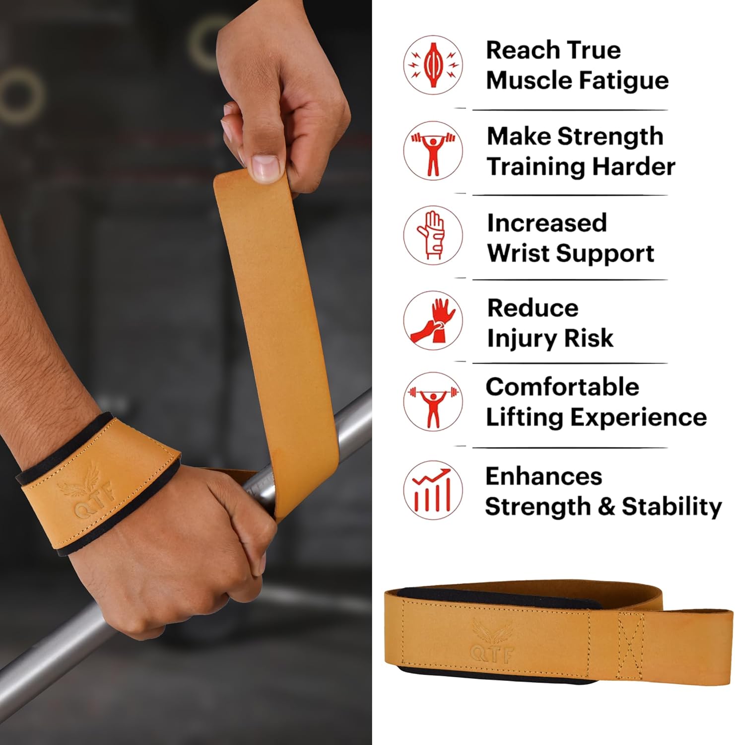 QTF Lifting Wrist Straps