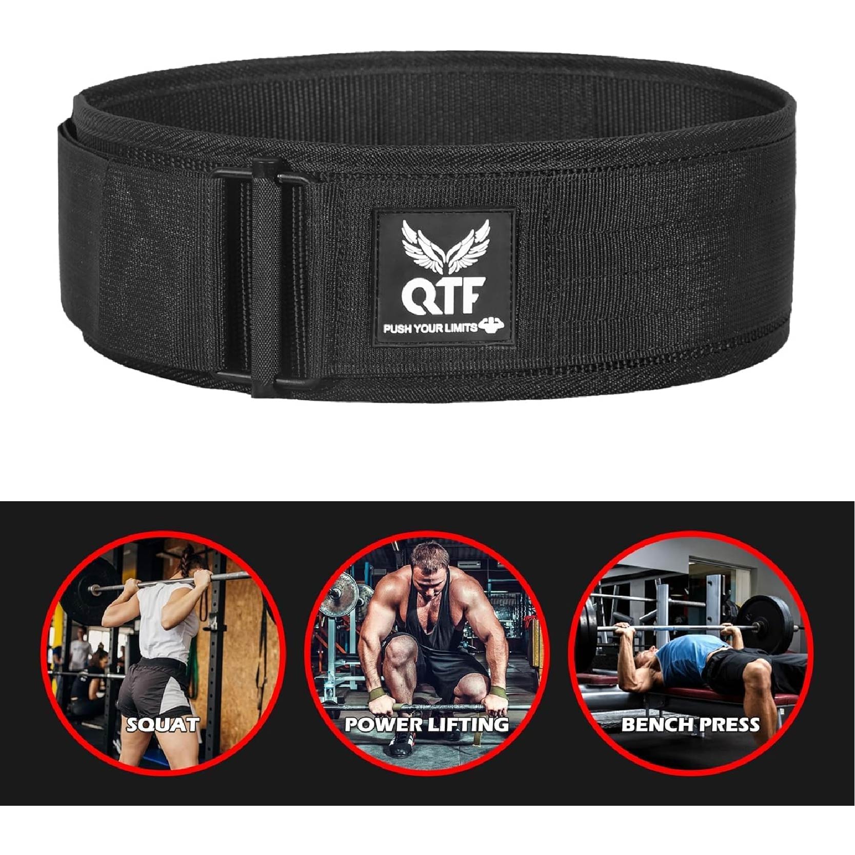 QTF Weight Lifting Belt - Auto Locking Gym Belt