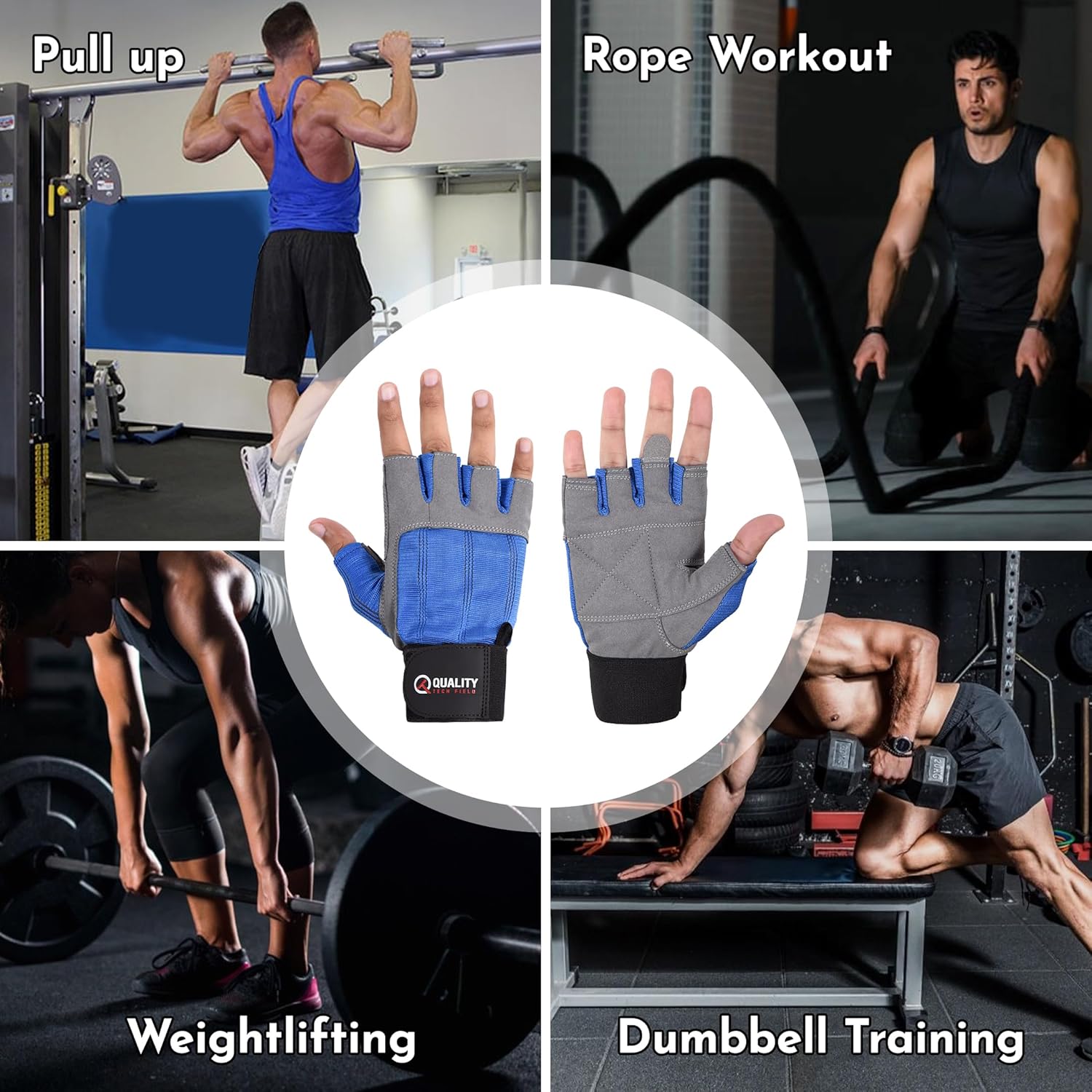 QTF Workout Gloves for Men and Women