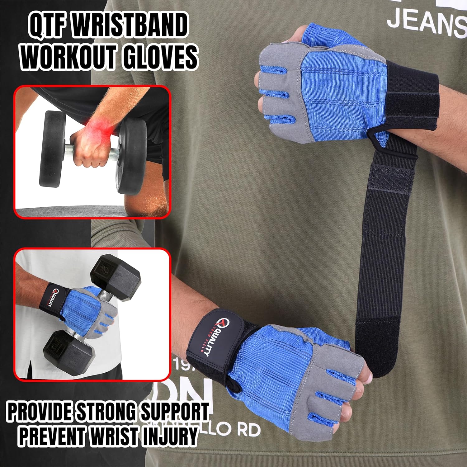 QTF Workout Gloves for Men and Women