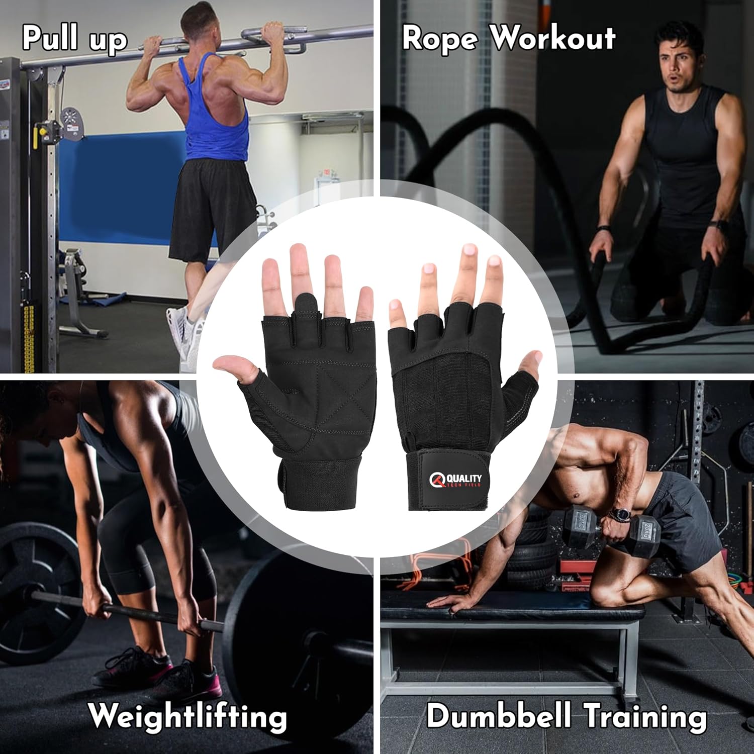 QTF Workout Gloves for Men and Women