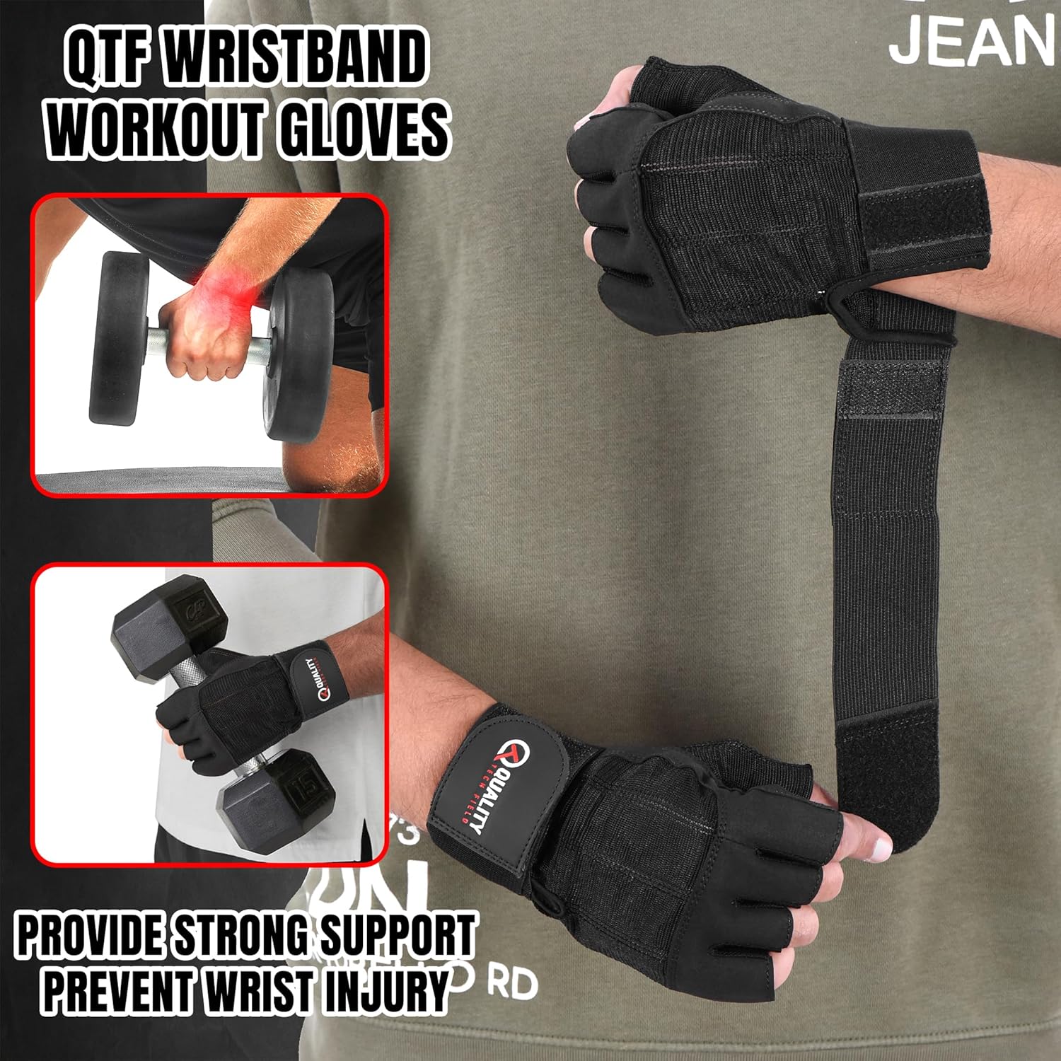 QTF Workout Gloves for Men and Women