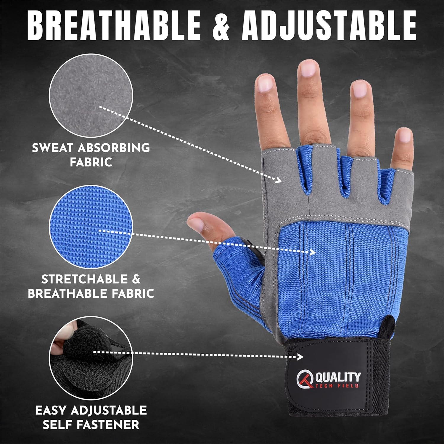 QTF Workout Gloves for Men and Women