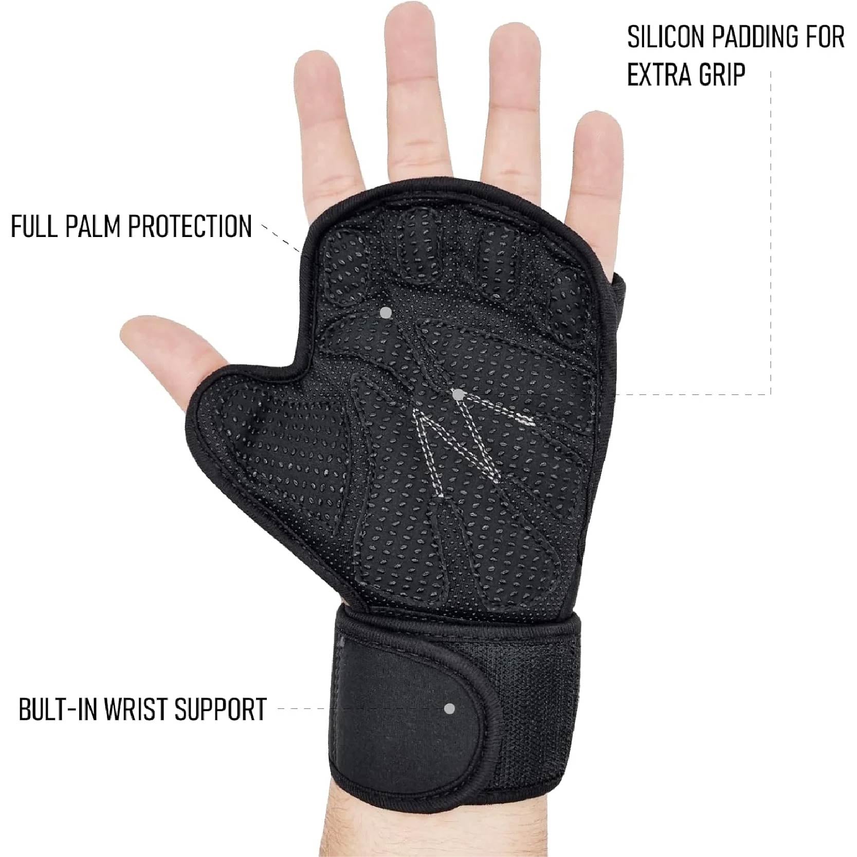QTF Ventilated Weight Lifting Gloves